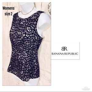 Banana Republic Plum Lace Peplum Sleeveless Blouse